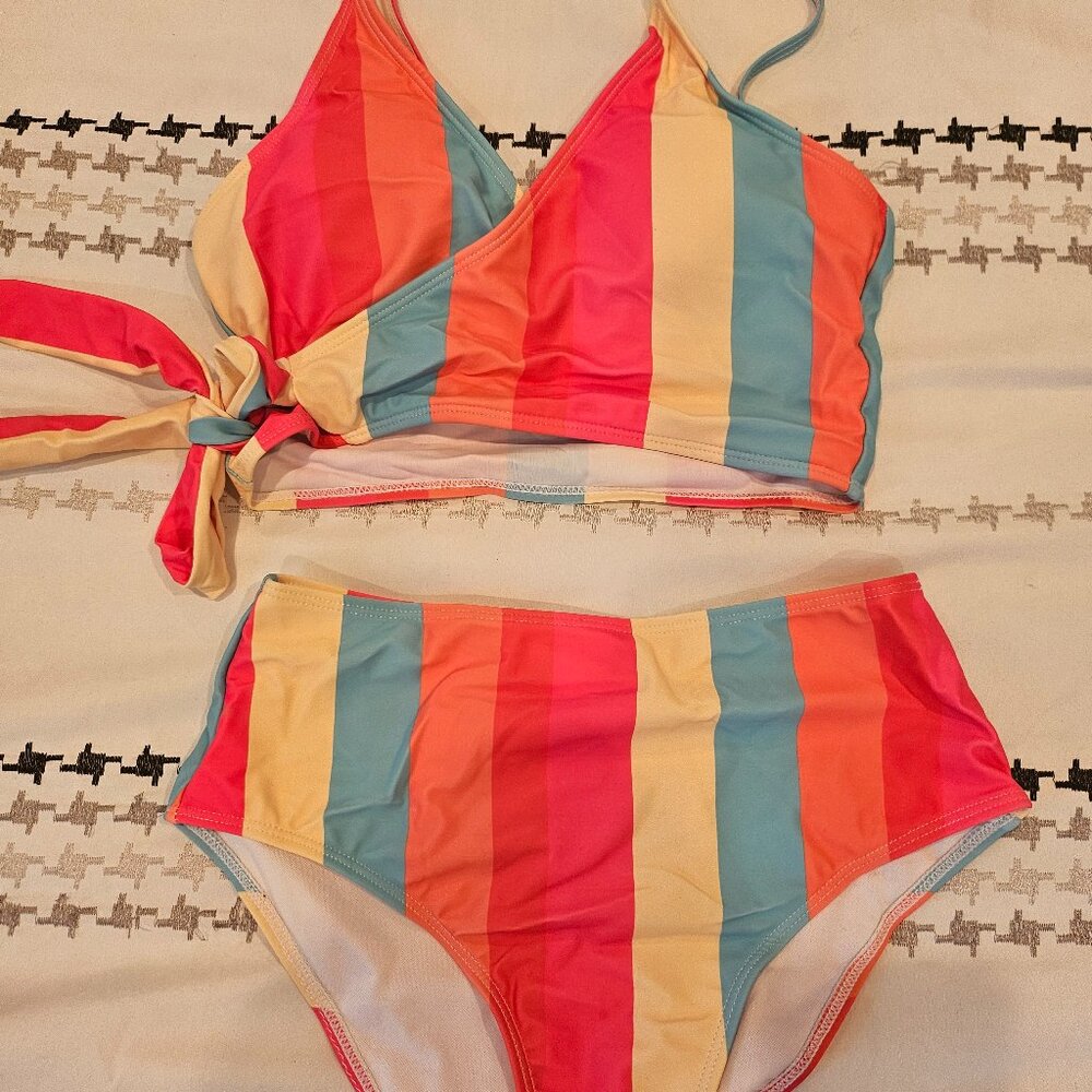 Two piece high rise bikini